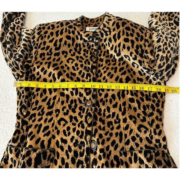 Kasper for A.S.L. Blazer Women's Sz 8 Animal Print Lined Pockets Button Front - Picture 5 of 9